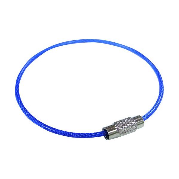 ニッサチェイン ビニコートキーワイヤー 青 160mm