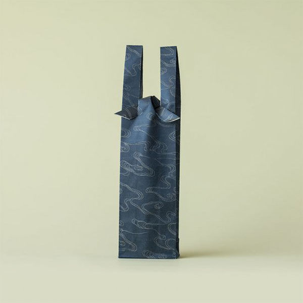 鳥居 ワインバッグ緞子(どんす)　紺　水雲緞子(みずくもどんす) WD-8214-N 1枚（直送品）