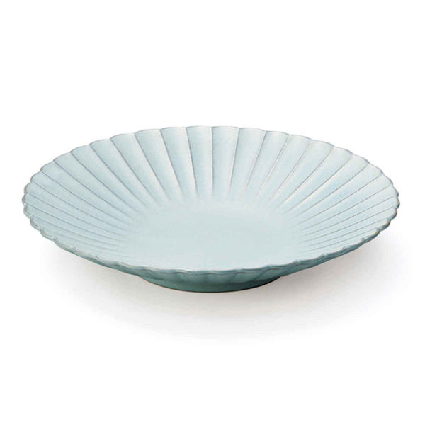 アイトー プレート 23cm 輪花皿 花皿 花シリーズ 洋食器 陶器 日本製 みずはだ 280707 1個（取寄品）