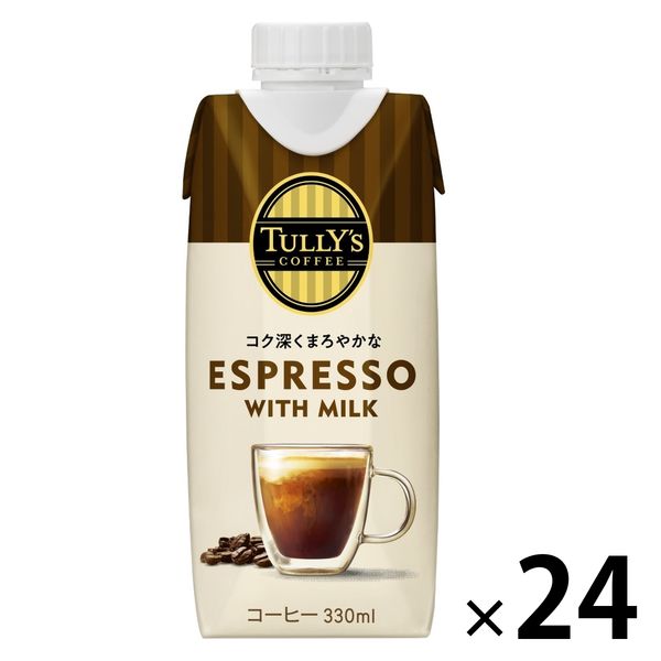 伊藤園 TULLYS COFFEE（タリーズコーヒー） エスプレッソ ミルク 330ml （紙パック） 1セット（24本）
