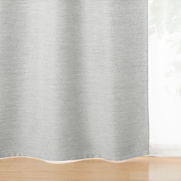 無印良品 防炎 遮光性 二重織りノンプリーツカーテン 幅100×丈135cm用 ライトグレー 良品計画