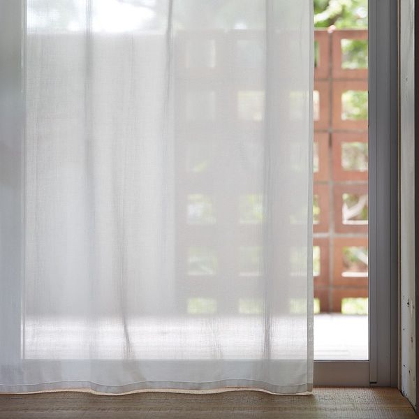 無印良品 綿ボイルノンプリーツカーテン 幅100×丈103cm用 オフ白 良品計画