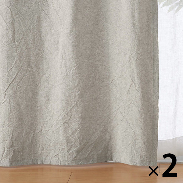 無印良品 綿洗いざらし平織ノンプリーツカーテン 幅100×丈178cm用 