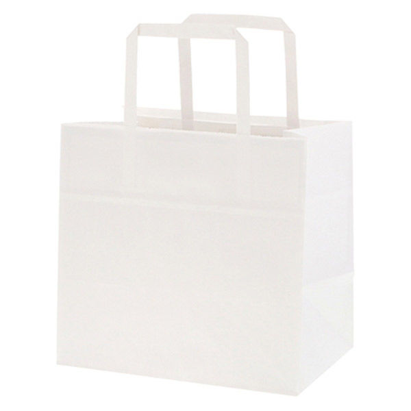 【紙袋】 Nフラットチャームバッグ 平手 220-1 白無地 003277331 1袋（50枚入）シモジマ