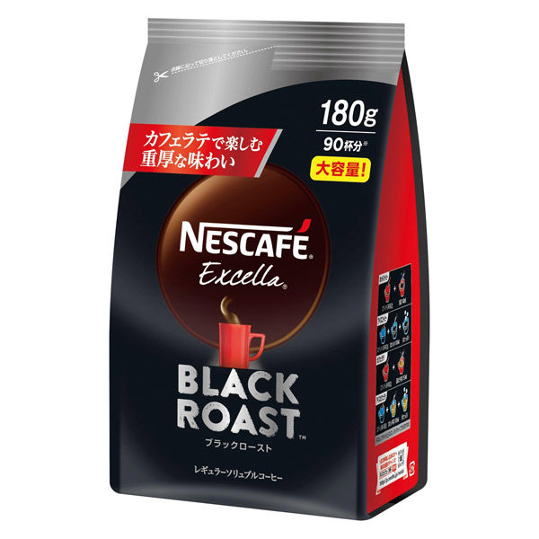 【インスタントコーヒー】ネスレ日本 ネスカフェ エクセラ ブラックロースト つめかえ用袋 1袋（180g）