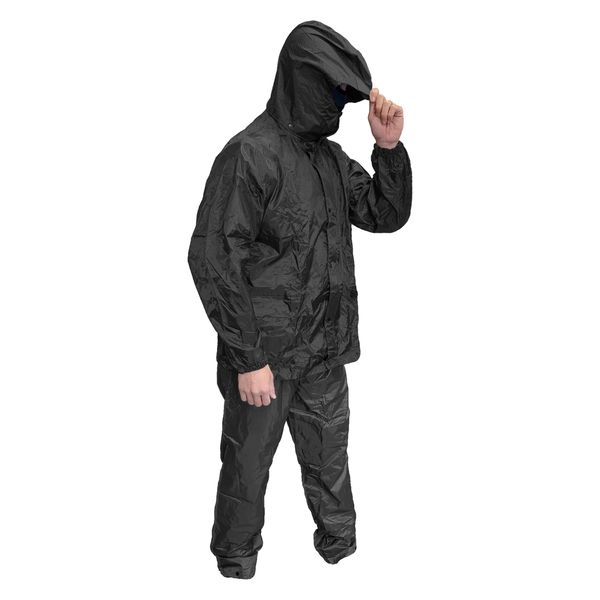MARUKYU レインウェア 上下セット ブラック くるっとパックレインスーツ makku 上下セット レインウェア