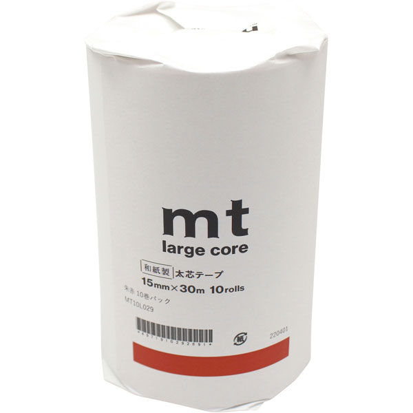 mt　Large Core 幅15mm×長さ30ｍ 朱赤 しゅあか 10巻パック マスキングテープ MT10L029 1個 カモ井加工紙（直送品）