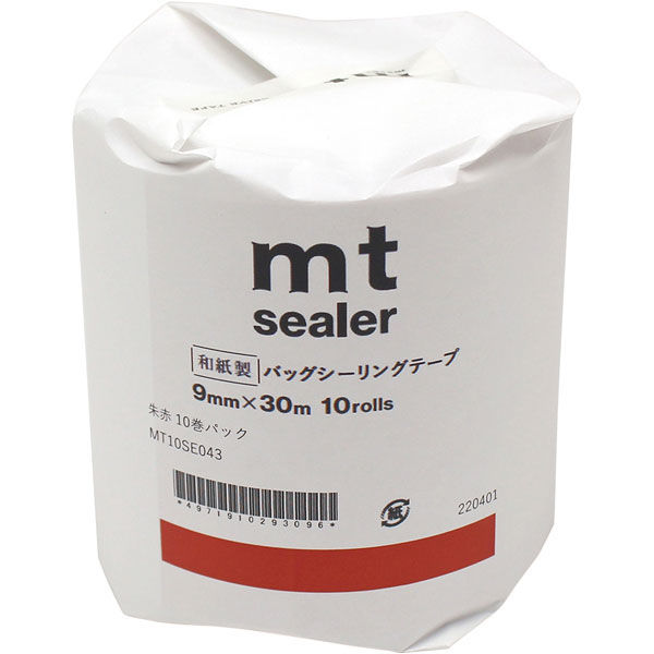 mt　Sealer 幅9mm×長さ30ｍ 朱赤 10巻パック バックシーラーテープ MT10SE043 1個 カモ井加工紙（直送品）