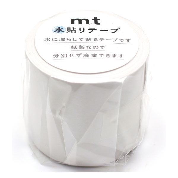 カモ井加工紙 mt水貼りテープ 幅45mm×長さ10m ホワイト MTGAMT01 1セット(3個)