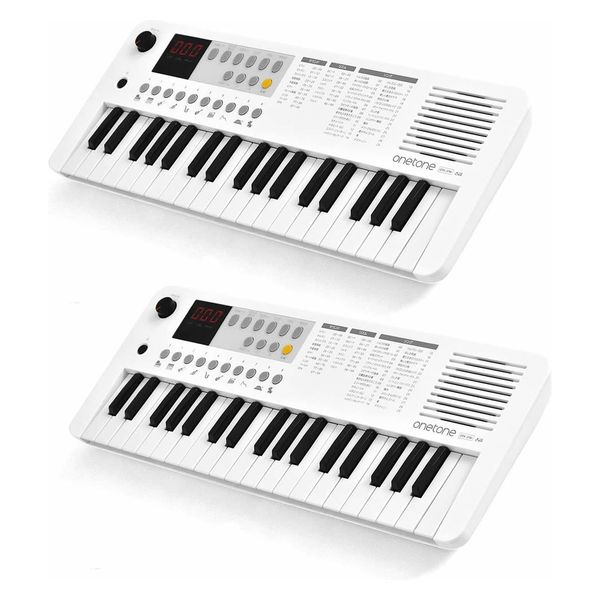 ONETONE ワントーン ミニ37鍵盤キーボード LEDディスプレイ OTK-37M/WH x 2台 (USBケーブル付き/MIDI対応)（直送品）  - アスクル
