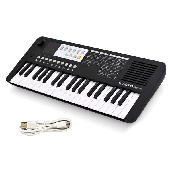 ONETONE ワントーン ミニ37鍵盤キーボード LEDディスプレイ OTK-37M/BK (USBケーブル付き/MIDI対応)（直送品） -  アスクル