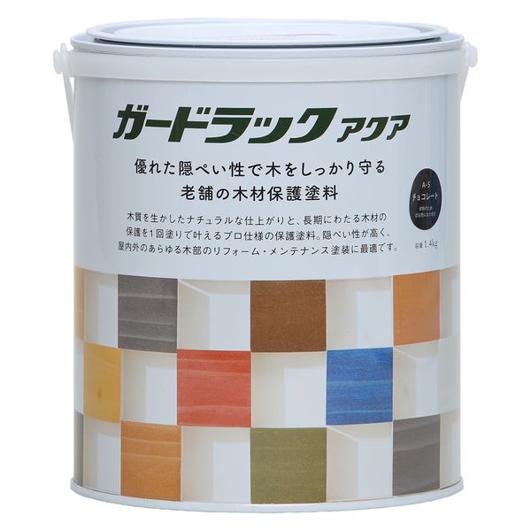 和信ペイント #800384 ガードラックアクア チョコレート1.4kg　1缶（直送品）