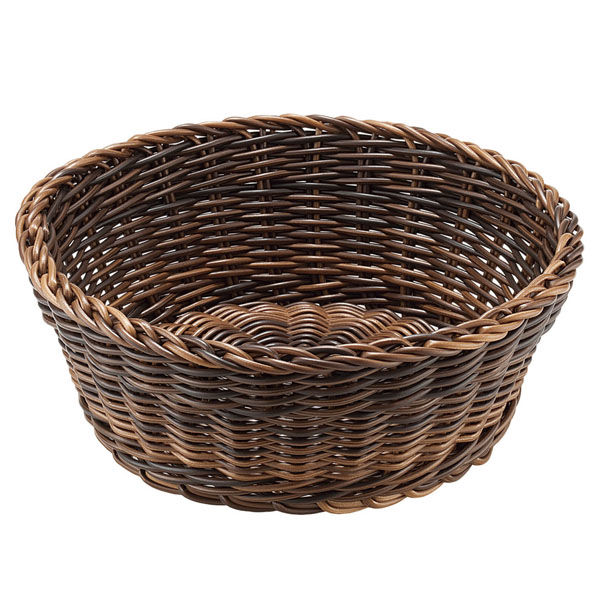 トーダイ PPラタン RO-283-BRM エコノミー 丸型バスケット 30型 ブラウンマーブル　1個 01028330（直送品）