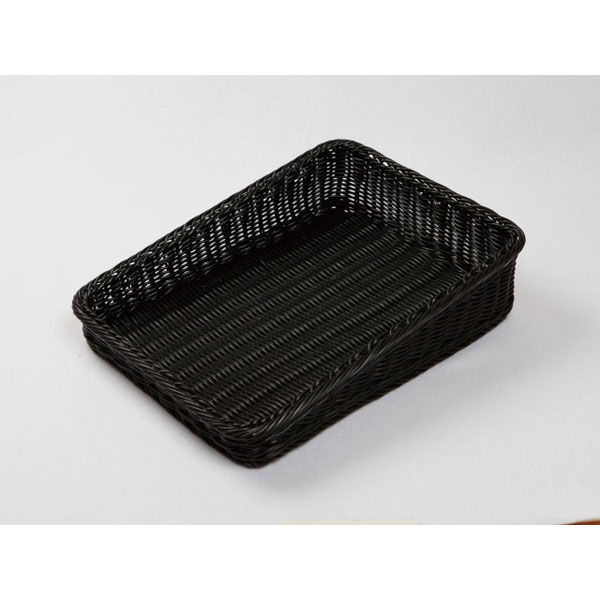 樹脂バスケット BB-K4030-BKベーカリーバスケット 斜め30型 ブラック 5枚(1×5) 010K30BK 1ケース(5本入)（直送品）
