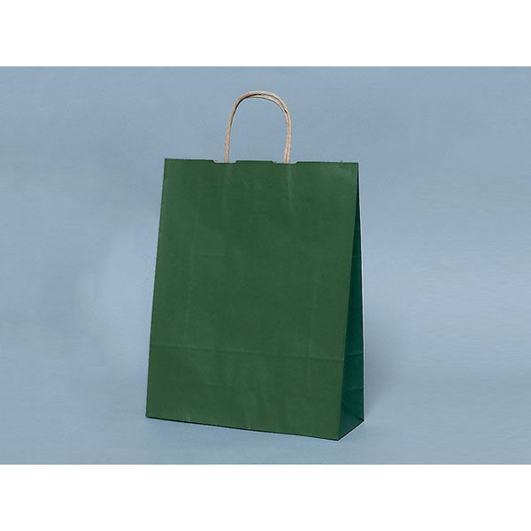 紙袋 紙手提袋 No.2 グリーン 丸紐【weeco】 200枚(50×4) 0121673 1ケース(200枚入(50枚×4袋))（直送品）