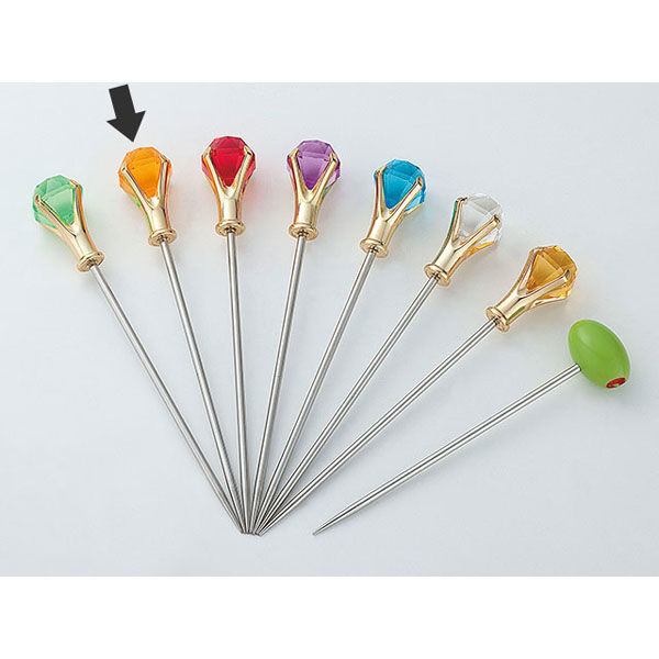 トーダイ カトラリー UK ダイアモンドヘッド マティーニピック・オレンジ 10本(1×10) 03400952 1ケース(10本入)（直送品）