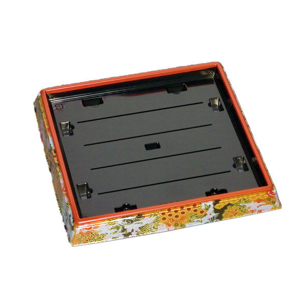 福助工業 寿司容器 新角桶 30H ひとえ赤 本体 120枚(10×12) 0534757 1ケース(120枚入(10枚×12袋))（直送品）