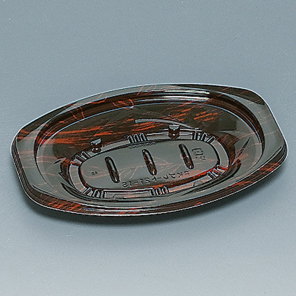 福助工業 惣菜容器 FKプレート21-15H 木目リーフ 800枚(50×16) 0558028 1ケース(800枚入(50枚×16袋))（直送品）