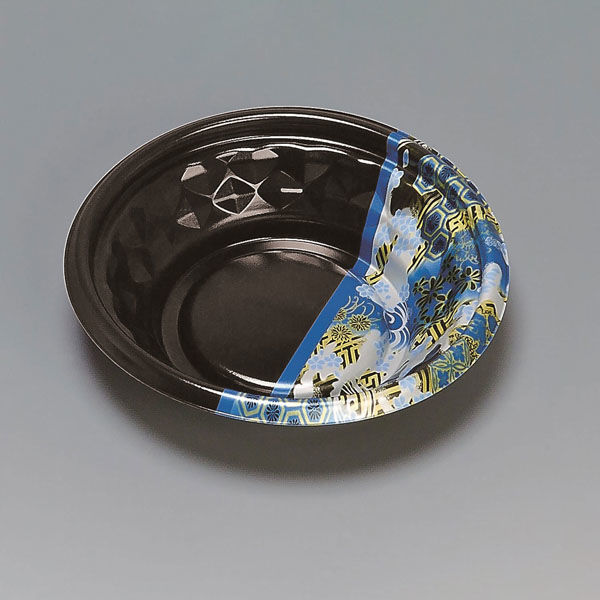 福助工業 どんぶり容器 福丸丼 180H ひとえ青 本体 600枚(50×12) 0723053 1ケース(600枚入(50枚×12袋))（直送品）