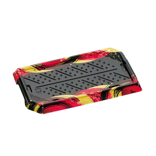 福助工業 寿司容器 華板2-5H 本体 波しぶき赤 600枚(50×12) 0730920 1ケース(600枚入(50枚×12袋))（直送品）