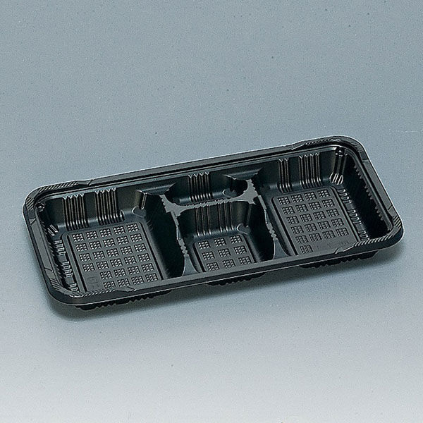 福助工業 弁当容器 憩い RP-7-1H 黒 E 本体 600枚(50×12) 0740799 1ケース(600枚入(50枚×12袋))（直送品）