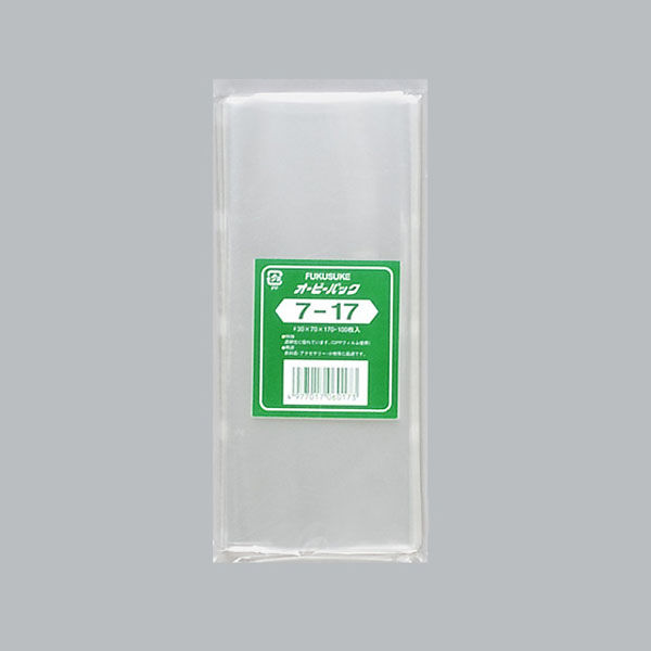 福助工業　OPP袋 オーピーパック テープなし 7-17  1ケース(100枚×10袋)　0840173（直送品）