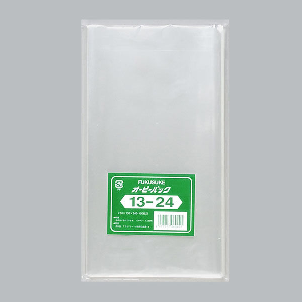 福助工業　OPP袋 オーピーパック テープなし 13-24  1ケース(100枚×10袋)　0840408（直送品）