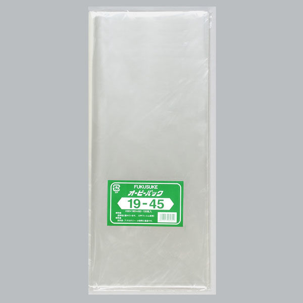 福助工業　OPP袋 オーピーパック テープなし 19-45  1ケース(100枚×10袋)　0840602（直送品）