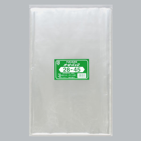 福助工業　OPP袋 オーピーパック テープなし 28-45  1ケース(100枚×10袋)　0840750（直送品）