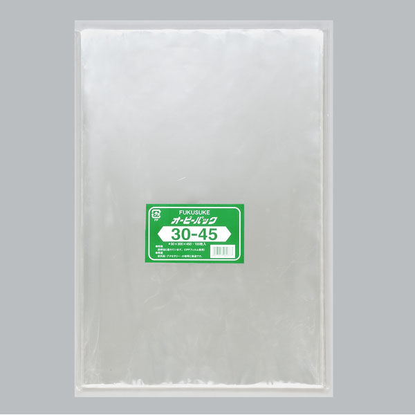 福助工業 OPP袋 オーピーパック テープなし 30-45 1ケース(100枚×10袋) 0840777（直送品）