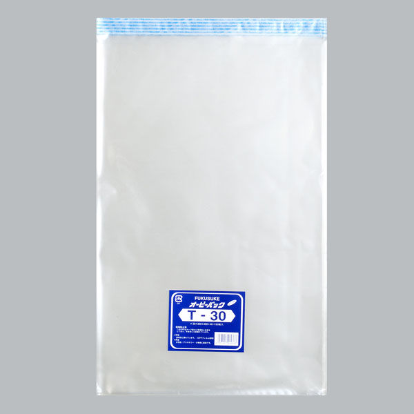 福助工業　OPP袋 オーピーパック テープ付 T-30  1ケース(100枚×10袋)　0841226（直送品）