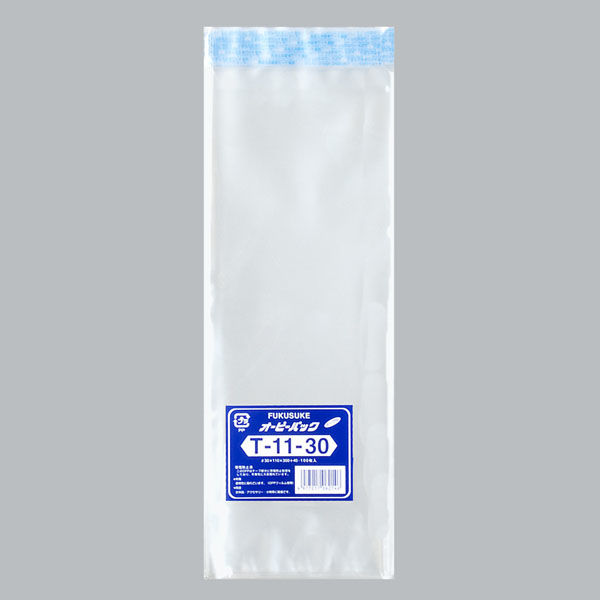 福助工業　OPP袋 オーピーパック テープ付 T-11-30  1ケース(100枚×10袋)　0841031（直送品）