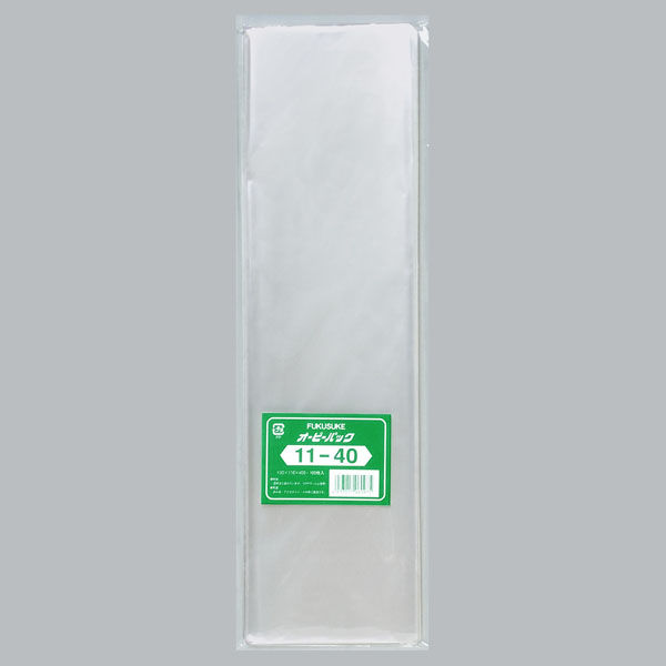 福助工業　OPP袋 オーピーパック テープなし 11-40  1ケース(100枚×10袋)　0841331（直送品）