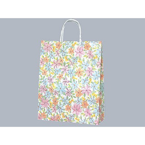 福助工業 紙袋　ラッピーバッグ No.2 花　200枚(50×4) 120421（直送品）
