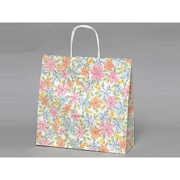 福助工業 紙袋 ラッピーバッグ No.3 花 300枚(50×6) 408541 1ケース(300枚入(50枚×6袋))（直送品）