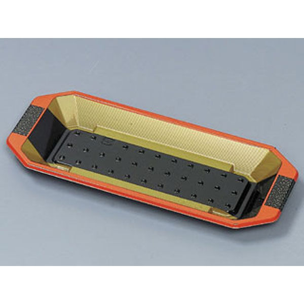 福助工業 寿司容器 和皿 6H 黒天朱 800枚(50×16) 542547 1ケース(800枚入(50枚（直送品）