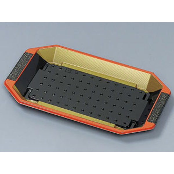 福助工業 寿司容器 和皿 10H 黒天朱 600枚(50×12) 542628 1ケース(600枚入(50枚（直送品）