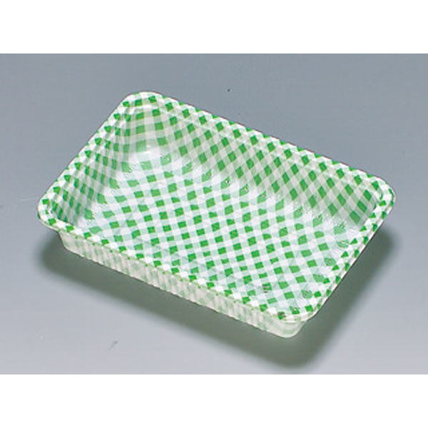 福助工業 弁当容器 LC・R LC-6 チェック緑 900枚(100×9) 572527 1ケース(900枚入(100枚×9袋))（直送品）