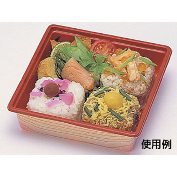 福助工業 寿司容器 富久折 D-60 木目 1200枚(50×24) 593966 1ケース(1200枚入(50枚×24袋))（直送品）