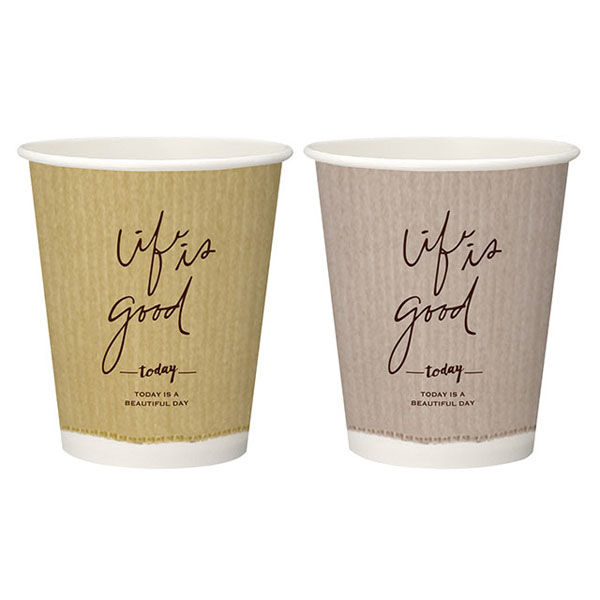 日本デキシー 紙コップ断熱カップ11ozクラフトテイスト(2デザインアソート)【weeco】日本デキシー　800個(40×20)（直送品）