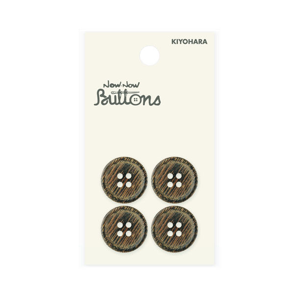 清原 ウッドボタン 合板 4つ穴 NWN1132 1セット（15袋）（直送品）