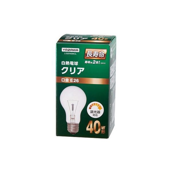 長寿命クリア40W形 L100V40WCL ヤザワコーポレーション