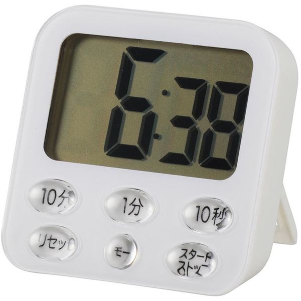 オーム電機 時計付き大画面 デジタルタイマー ホワイト COK-T140-W - アスクル