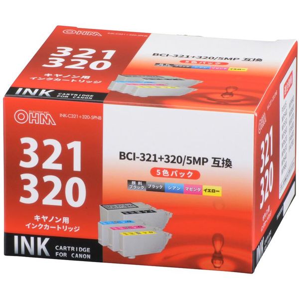 キヤノン（Canon）用 互換インク INK-C321+320-5PNB （BCI-321+320/5MP互換） 1パック（5色入）（直送品）