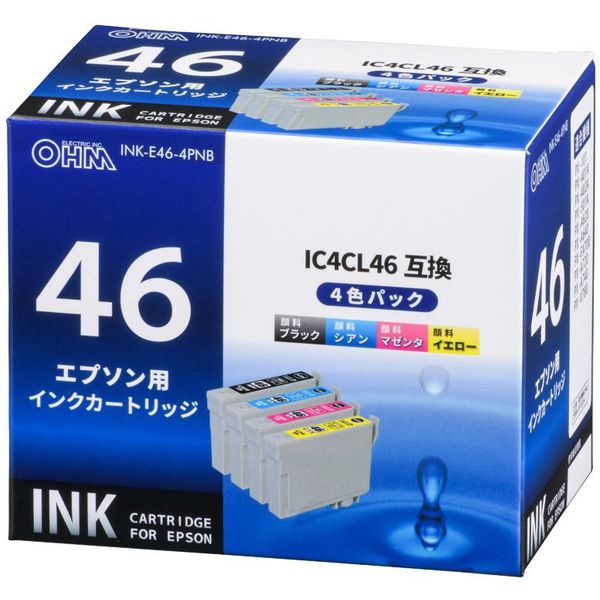 エプソン（EPSON）用 互換インク INK-E46-4PNB IC4CL46互換 1パック（4色入）