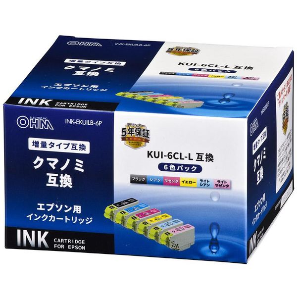 エプソン（EPSON）用 互換インク INK-EKUILB-6P （KUI-6CL-L互換） KUI（クマノミ）シリーズ 1パック（6色入）