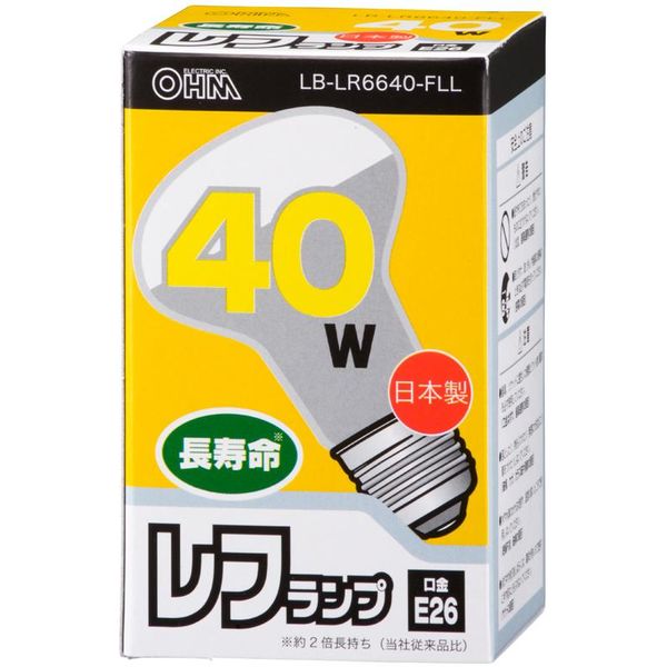 オーム電機 レフランプ 40W/E26 LB-LR6640-FLL 1個