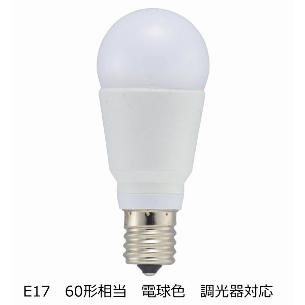 オーム電機 LED電球 ミニクリプトン形 E17 60W形相当 電球色 屋外対