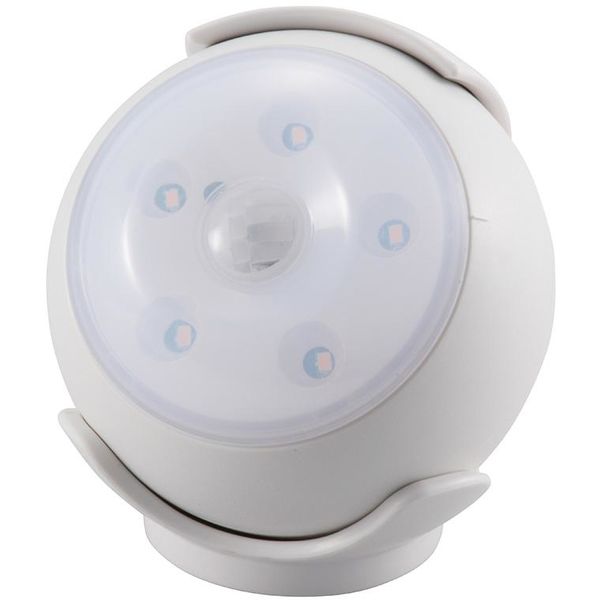 オーム電機 LEDセンサーライト 人感・明暗センサー 屋内用 ホワイト LS-B15-W（直送品）