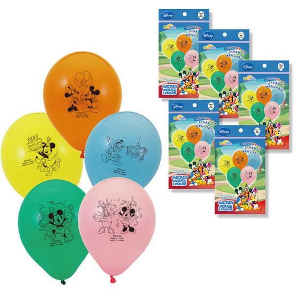 ミッキー＆フレンズバルーン 28cm丸型 5個入り 0702120014 1